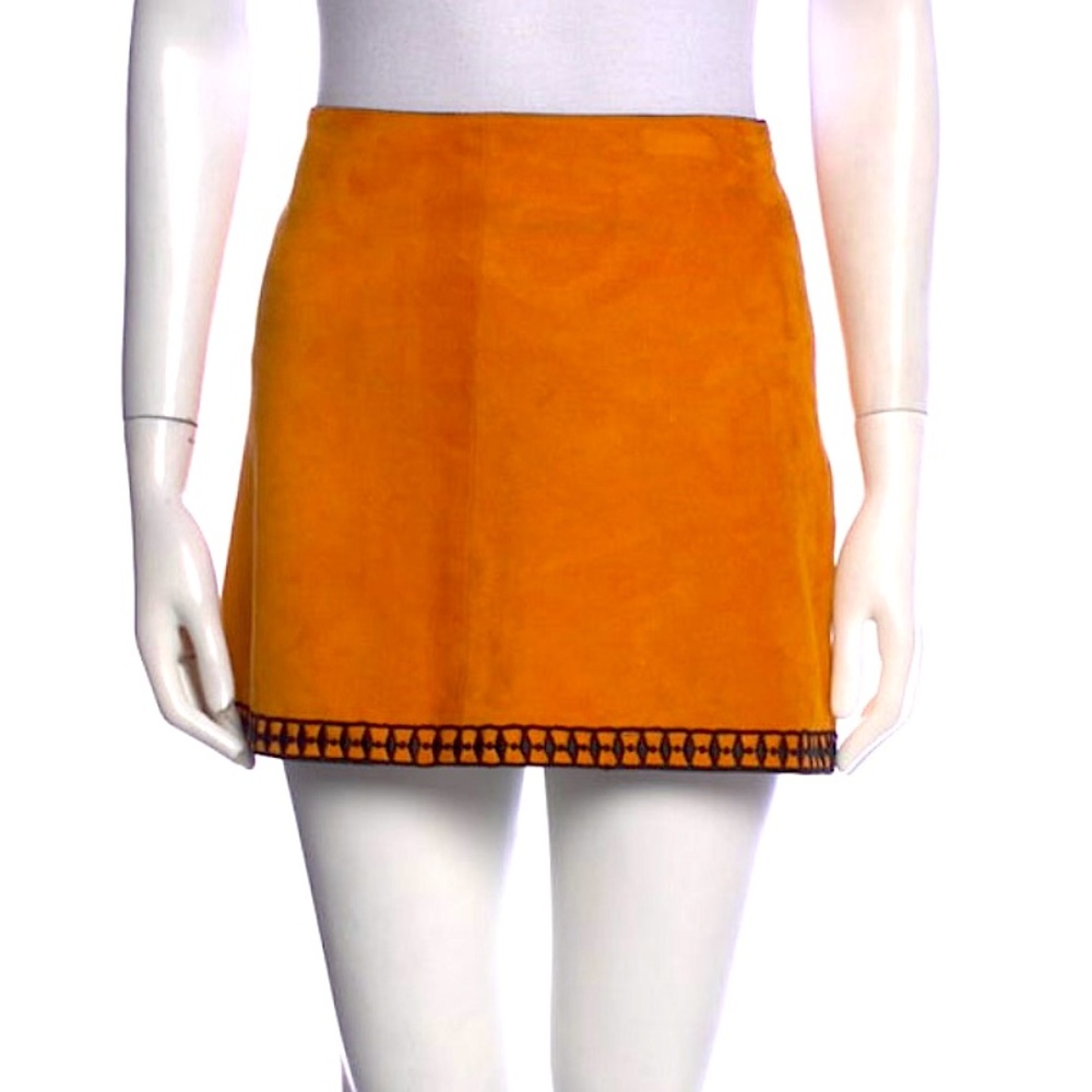Luca Luca Vestiaire Collective Suede Leather Mini Skirt